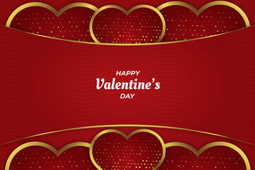 Romantic Valentine Love Maroon and Gold Background