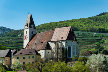 Fototapeta na wymiar Parish church of Spitz at the Danube, Wachau Austria 18.04.2018