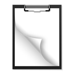 Vector image of the black tablet with paper