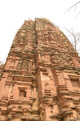 Obraz premium spire design of ancient deulghata temple ruins, purulia, west bengal, india