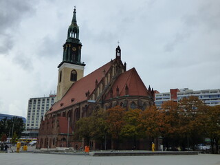 Alexanderplatz, Berlin\ Germany- October 19 2016  
The Evangelical Marienkirche (Church District of...