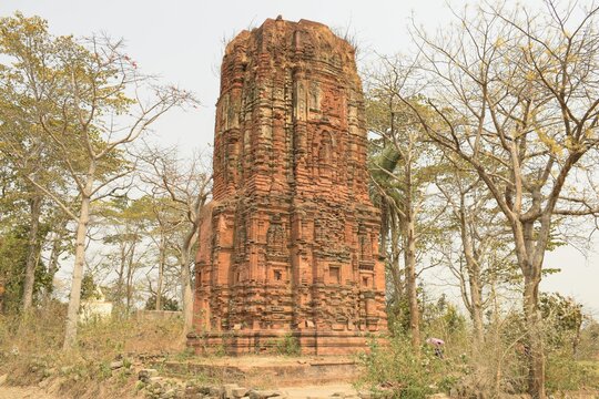 ancient jain temple at deulghata inside the forest, purulia, west bengal, india