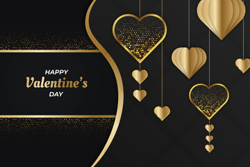 Luxury Theme Valentine Day Dark and Gold Background