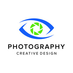 Modern eye photography logo vector