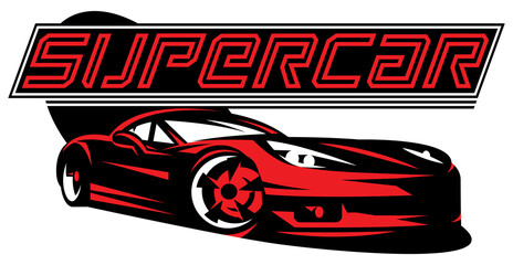Supercar. Vector color illustration. Editable template for business cards