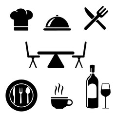 Vector restaurant icons set