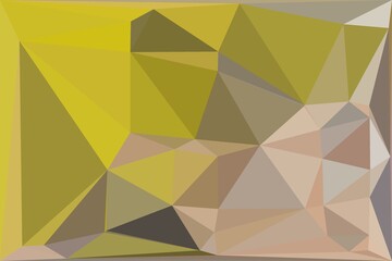 cubist triangular mosaic from many tiles arranged to form unique abstract yellow and grey art