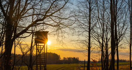 Sunset in the Westerwald, Germany