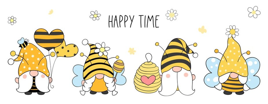 Draw Bumble Bee Gnomes For Spring And Summer