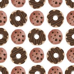 Seamless background with donut icons