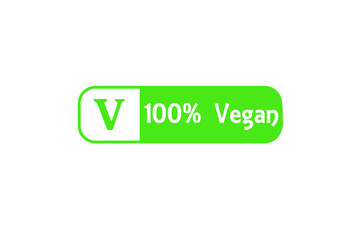 Alternative Diet Stamp Reading 100% Vegan with a V symbol