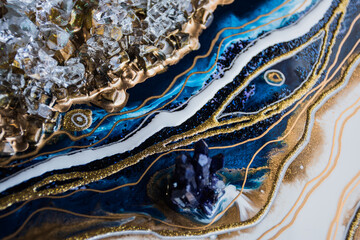 resin geode abstract art, functional art and painting - 419895262