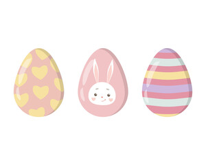 Set of colorful Easter eggs