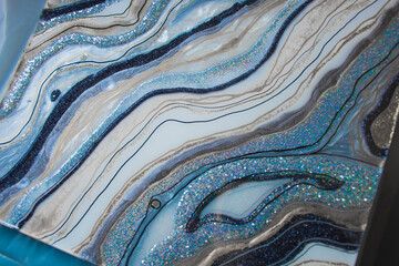 resin geode abstract art, functional art and painting