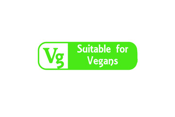 Alternative Diet Stamp Reading Suitable For Vegans with a Vg symbol