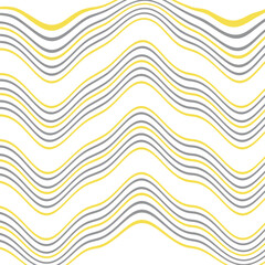 Pattern with yellow and gray horizontal stripes on a white background. Liquify lines. Color swatch trend spring and summer 2021 year. 