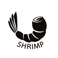 Shrimp doodle symbol. Shrimp logo design. Sea food logo.