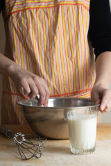 Making soda bread dough, famous irish bread