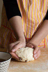 Making soda bread dough, famous irish bread