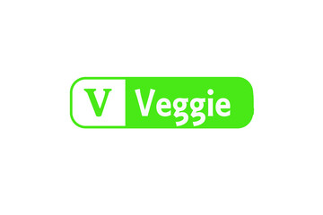 Alternative Diet Stamp Reading Veggie with a V Symbol