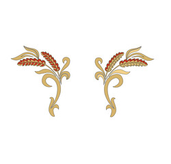 COLORFUL DECORATIVE FLOWERS IN CLASSIC STYLE WITH ANTIQUE FRIEZES