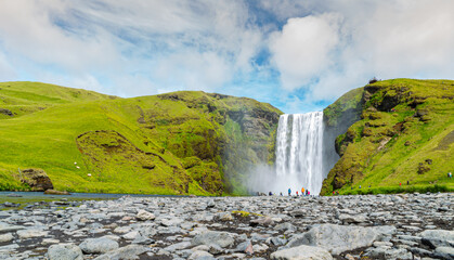 The Skógarfoss waterfall in southern Iceland