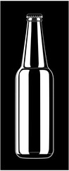 beer bottle white on black background