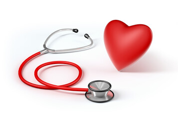 Medical stethoscope isolated from the background, Heart Health concept