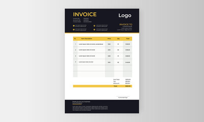 Invoice Layout with Black Header