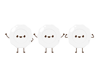 White blood cell character design.  White blood cell on white background.
