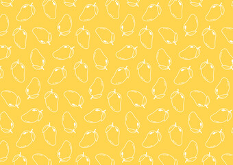 Mango pattern wallpaper. Mango symbol vector. Mango doodle.