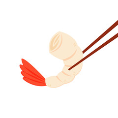 Shrimp doodle symbol. Shrimp logo design. Sea food logo.