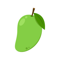Green Mango vector. Green mango on white background. Green Mango logo.