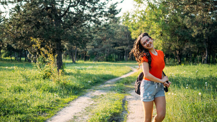 Local travel, Rural tourism, Staycations, gen z traveler, Young Adventurer, Solo Travel. Back view...