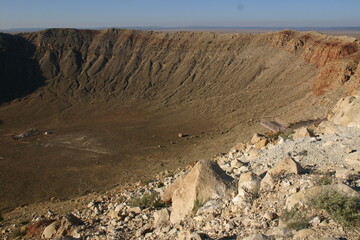 Barringer Meteor Crater Arizona From Asteroid Hitting Ground in Arizona