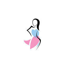 Naklejka na ściany i meble body fashion logo vector illustration woman design
