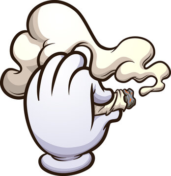 recommend clip art: Cartoon glove holding a marijuana cigarette. Vector clip art illustration with simple gradients. All in a single layer.
                    