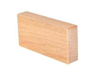 Wooden brick block with copy space isolated on the white background