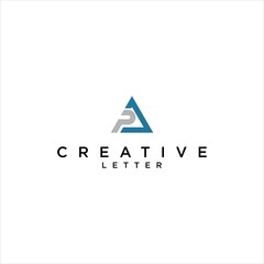 PA AP Initial Logo Design Featuring Geometric Triangle Icon for Business, Technology, and Marketing Branding with Modern and Minimalist Concept, Vector Art and Corporate Identity