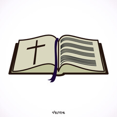 Bible Church logo. the name of the mission. Bible Society.  Icon isolated on white bockground, vector.