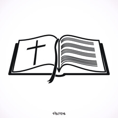 Bible Church logo. the name of the mission. Bible Society.  Icon isolated on white bockground, vector.