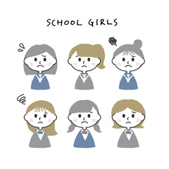 困り顔の女子高生セット