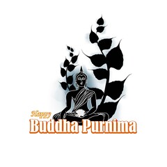 Fototapeta premium vector illustration for Indian festival with text Buddha Purnima means Buddha Purnima