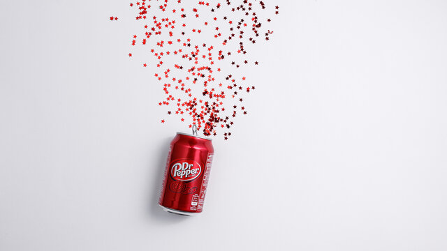 Can of Dr Pepper soft drink. Dr Pepper is a soft drink marketed as having a unique flavor. The drink was created in the 1880s. MINSK, BELARUS - March 25, 2020