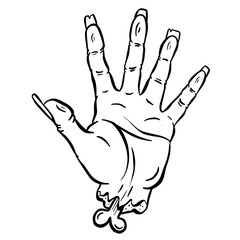 Hand Gesture Undead Zombie Halloween Hand Cartoon Illustration