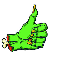 Hand Gesture Undead Zombie Halloween Hand Cartoon Illustration