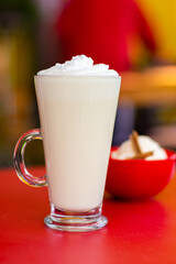 Close up of a delicious vanilla milkshake