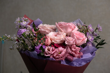 Big packed bouquet of flowers