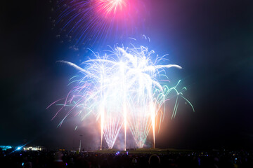 Fireworks going off during Aberdeen's annual firework display at Beach Boulevard, Aberdeen on 5 November 2018. Aberdeen, Scotland.