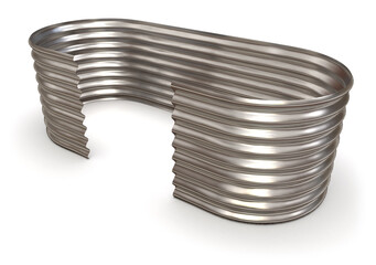 Curved profile sheet of metal